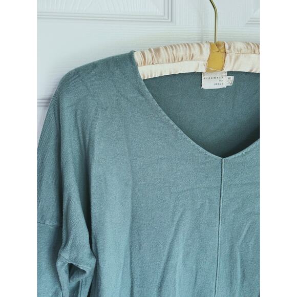 Dreamers by Debut Teal Green V-Neck Oversized Sweater M/L Cozy Lounge Layer Fall - Picture 6 of 8